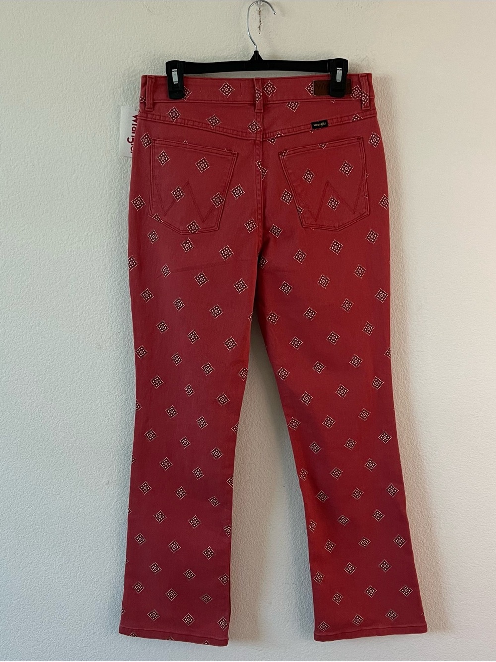 NWT Free People x Wrangler High Rise Bold Boot Bandana Print Jeans Red Size 10 - Picture 11 of 16
